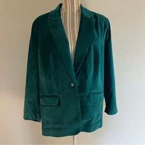 NWT Jessica London Blazer Womens Size 18 Green Velvet Classic